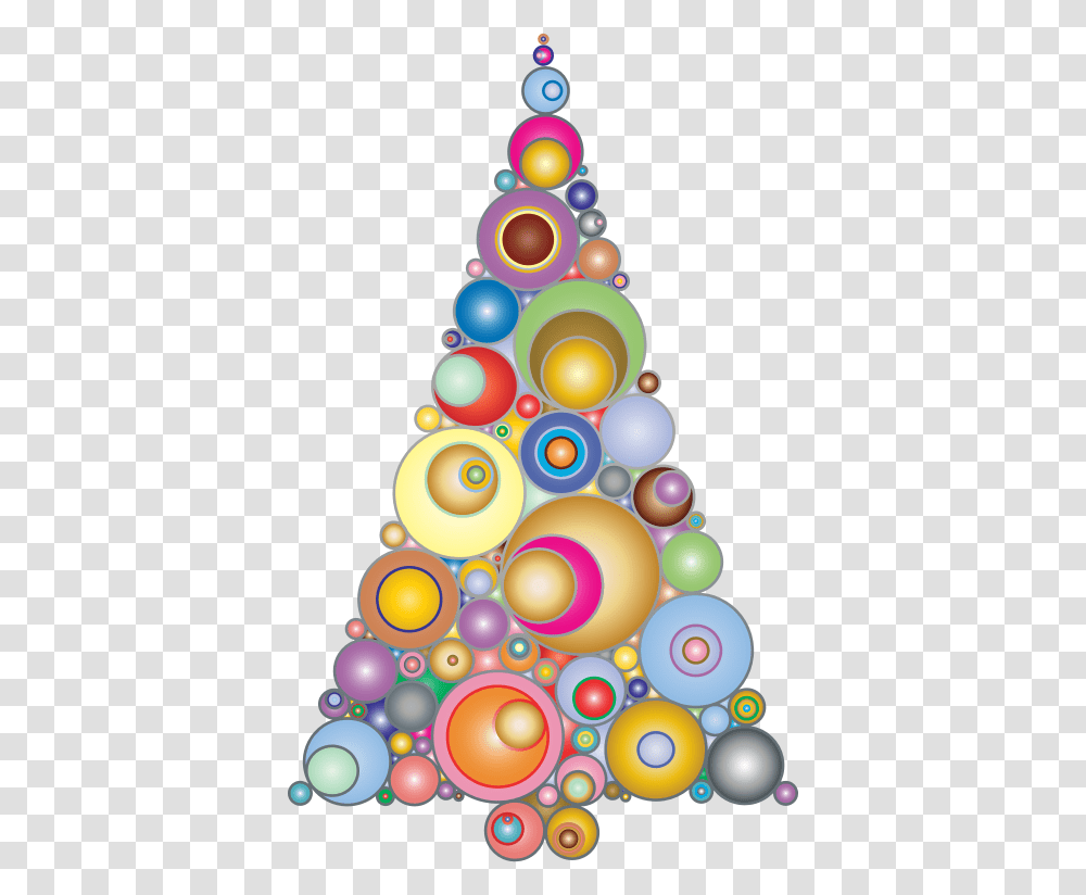 Colorful Abstract Circles Christmas Tree Clipart Christmas Tree Abstract Free, Plant, Ornament, Doodle Transparent Png