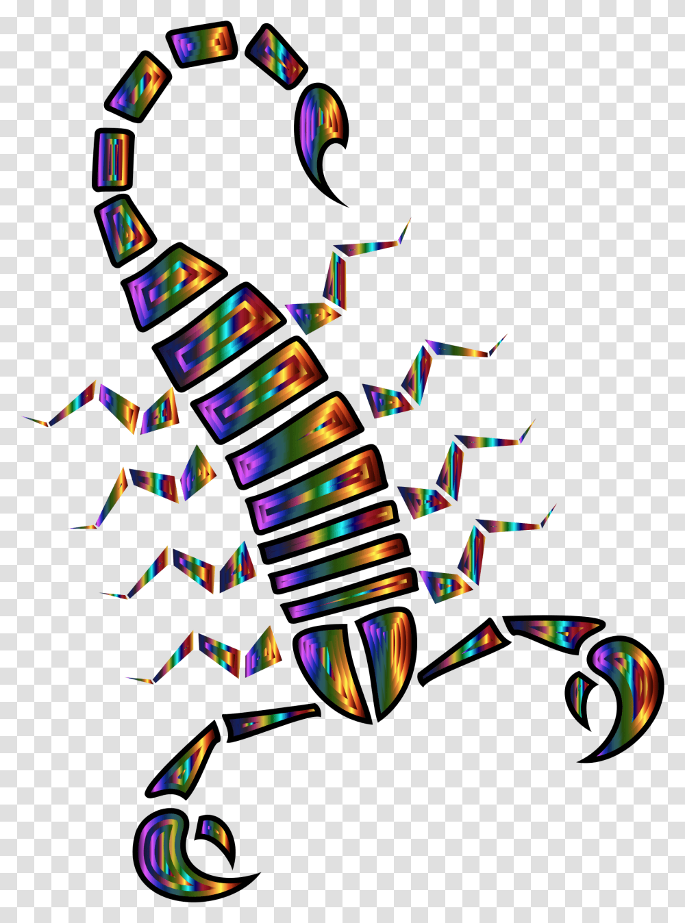 Colorful Abstract Tribal Scorpion 6 Clip Arts Scorpion And Abstract, Animal, Sea Life, Mammal Transparent Png