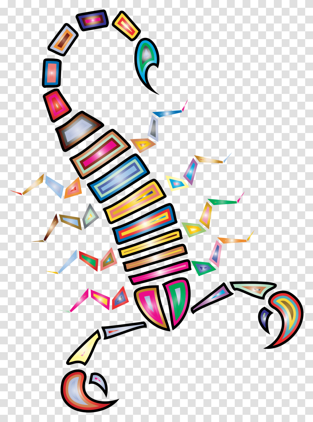 Colorful Abstract Tribal Scorpion Clip Arts Scorpion Color, Floral Design, Pattern, Animal Transparent Png