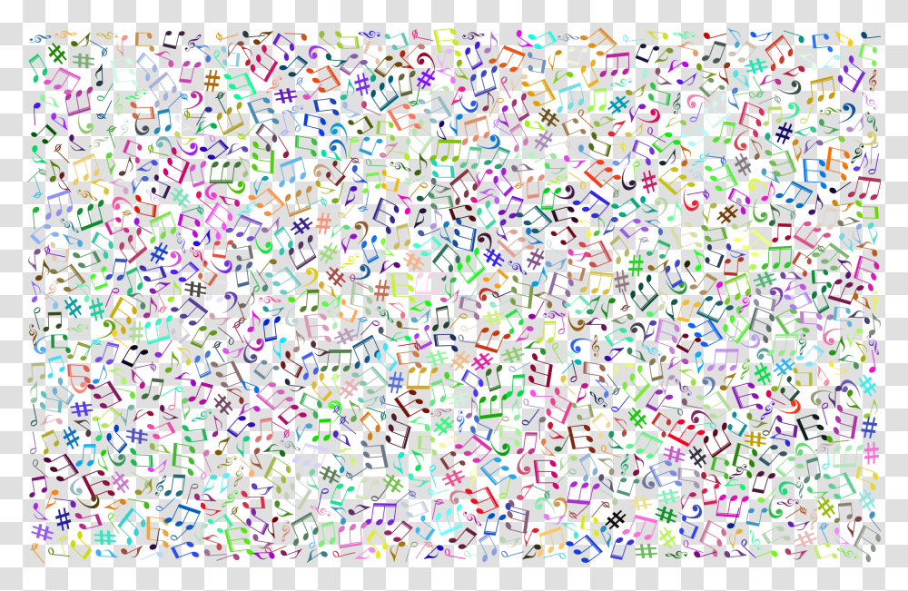 Colorful Backgrounds Vector Musica Full Music Notes Background, Pattern, Fractal, Ornament, Rug Transparent Png