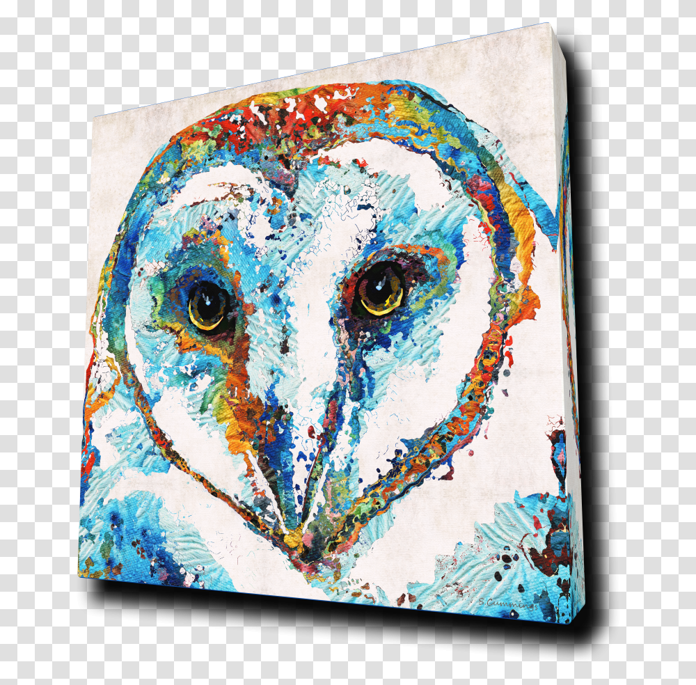 Colorful Barn Owl Art Sharon Cummings, Modern Art, Canvas, Rug, Collage Transparent Png