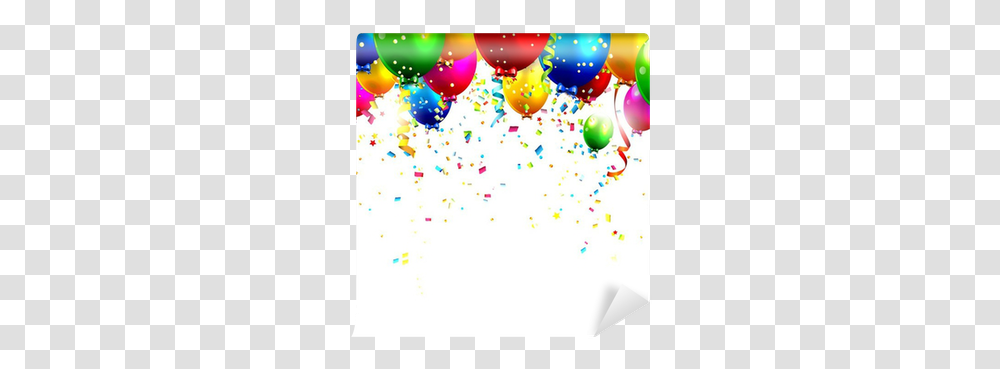 Colorful Birthday Balloons And Confetti Birthday Balloons Vector, Paper, Birthday Cake, Dessert, Food Transparent Png
