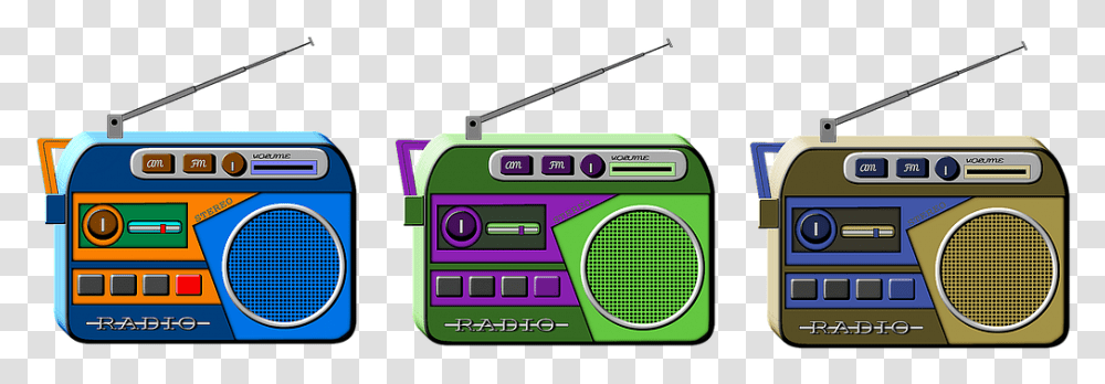 Colorful Boombox Clipart Stereo Radio, Bus, Vehicle, Transportation, Electronics Transparent Png
