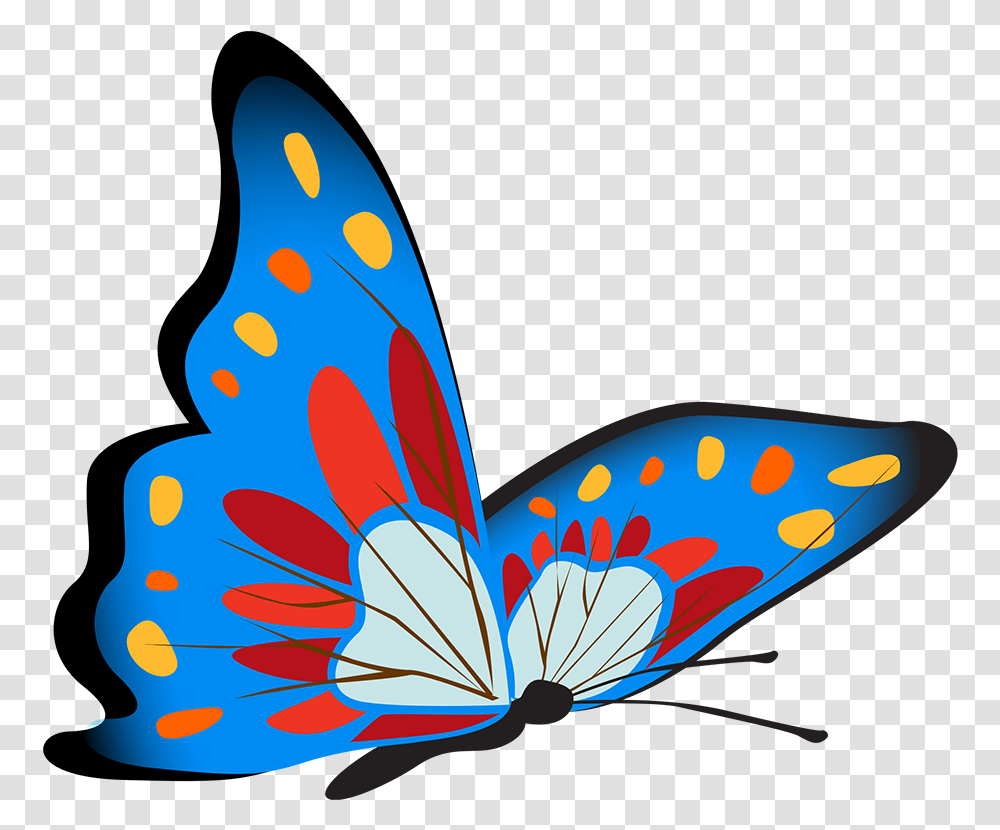 Colorful Butterflies Clipart Butterfly Design On Paper, Floral Design, Pattern, Bird Transparent Png