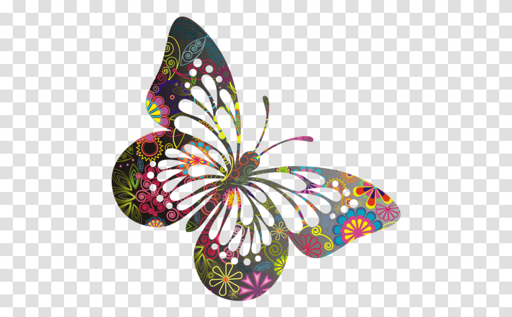 Colorful Butterfly Doodle Art, Plant, Flower, Blossom Transparent Png
