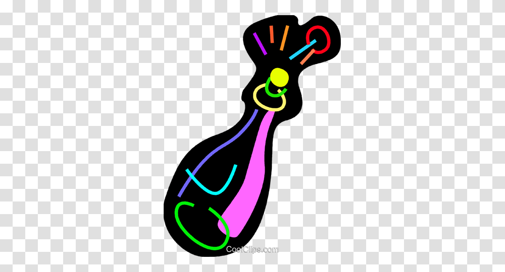 Colorful Champagne Bottle Royalty Free Vector Clip Art, Hand, Bowling, Sport Transparent Png