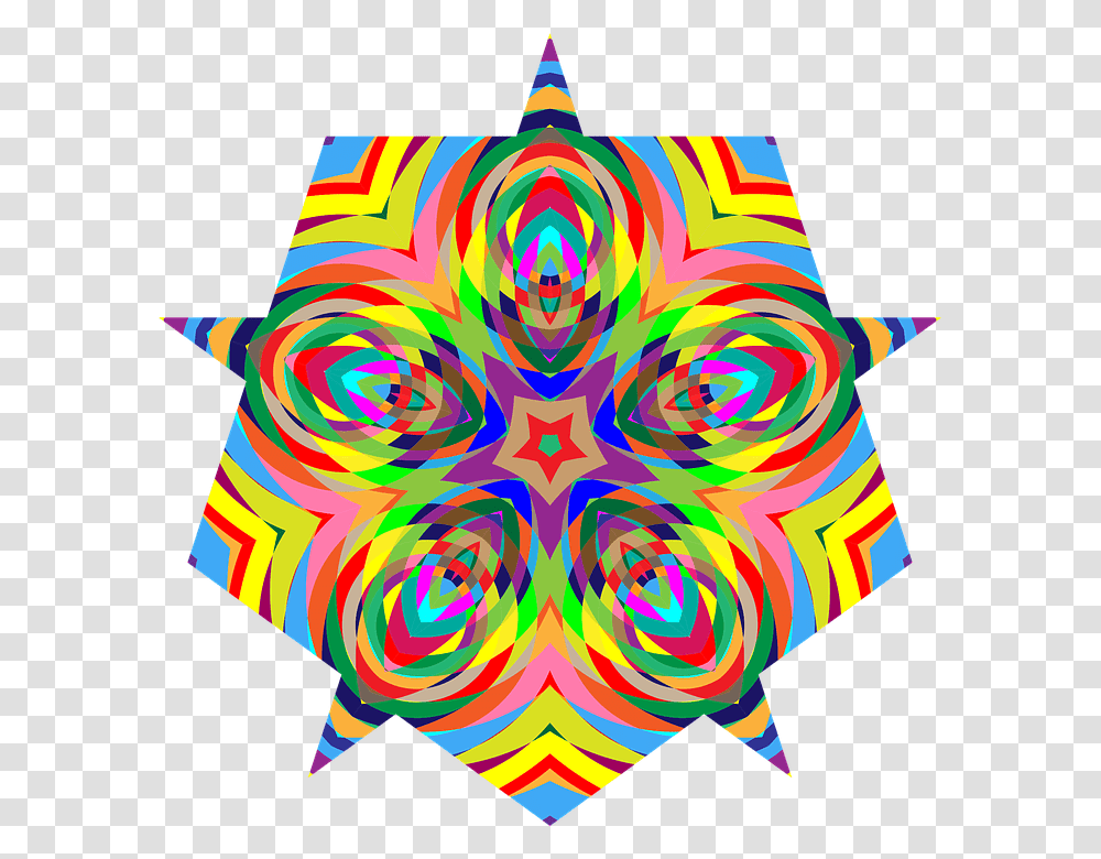 Colorful Chromatic Psychedelic Prismatic Rainbow Psychedelic Art, Ornament, Pattern, Fractal Transparent Png