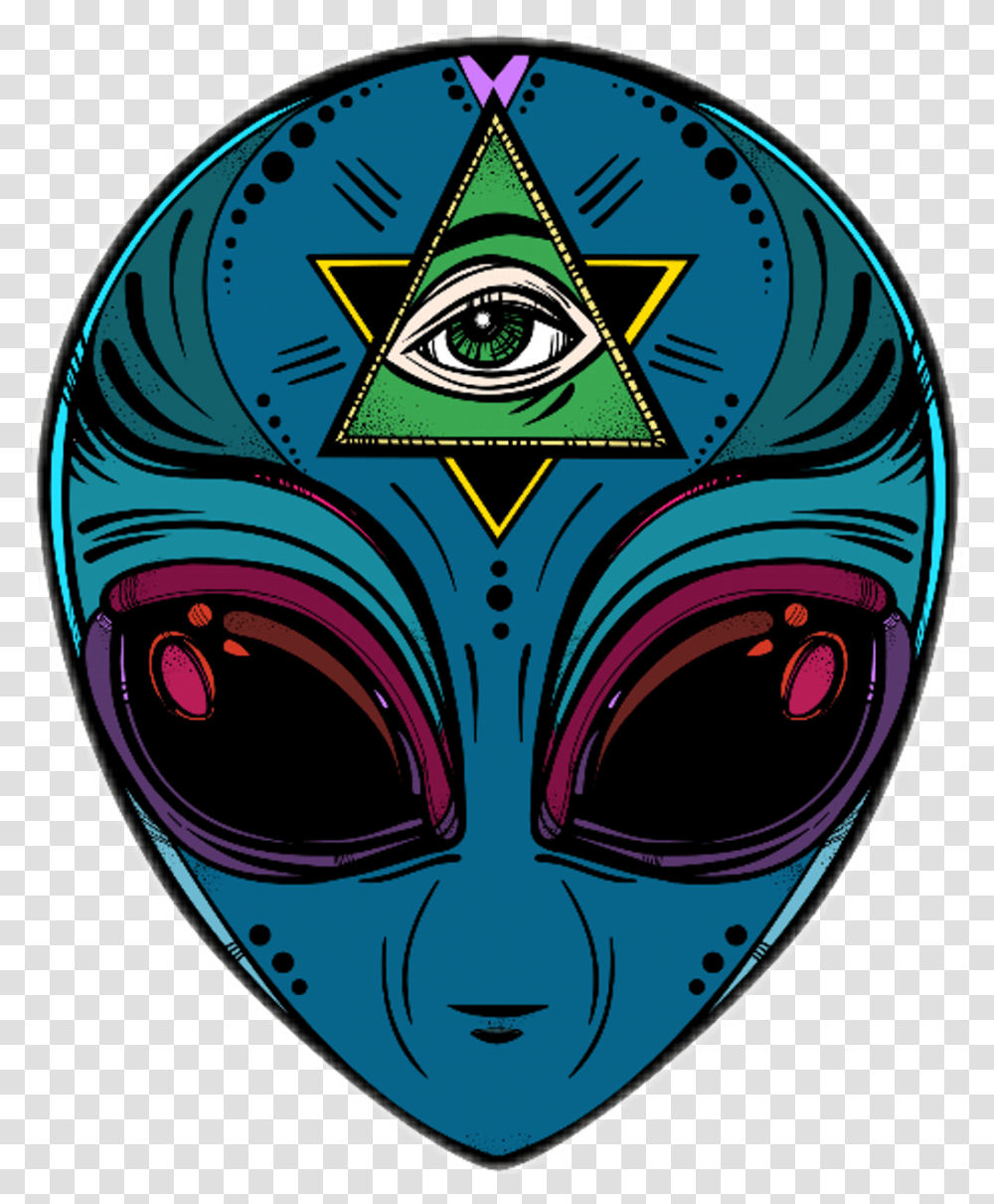 Colorful Colourful Alien Illuminati Cool Alien Illuminati Tattoo Designs Transparent Png