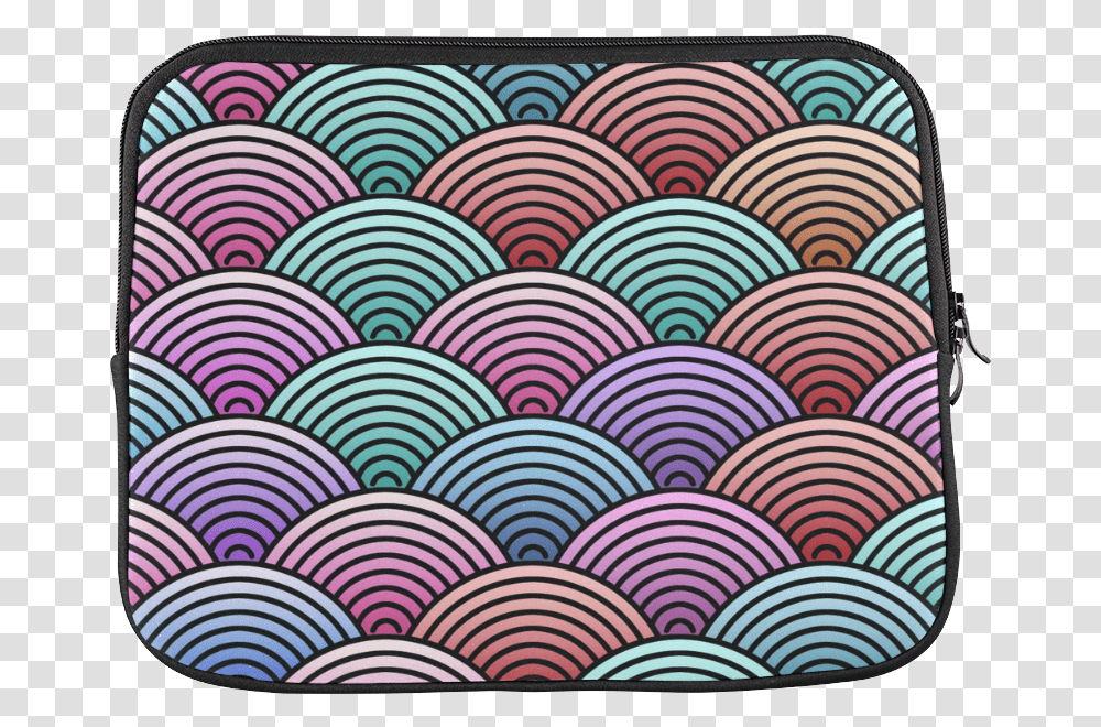 Colorful Concentric Circles Pattern Custom Laptop Sleeve, Rug, Texture Transparent Png
