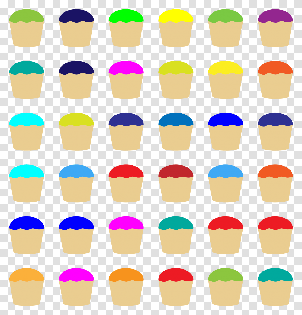Colorful Cupcakes Pattern Clip Arts Muffin, Rug, Rubber Eraser, Mouth, Arch Transparent Png
