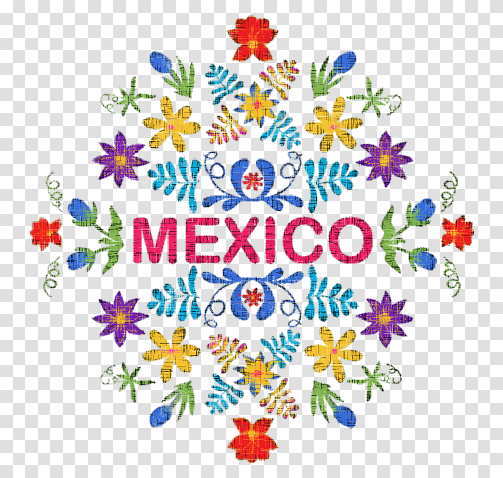 Colorful Cute Mexicanart Mexico Vector Floral Mexican Pattern, Rug, Floral Design Transparent Png