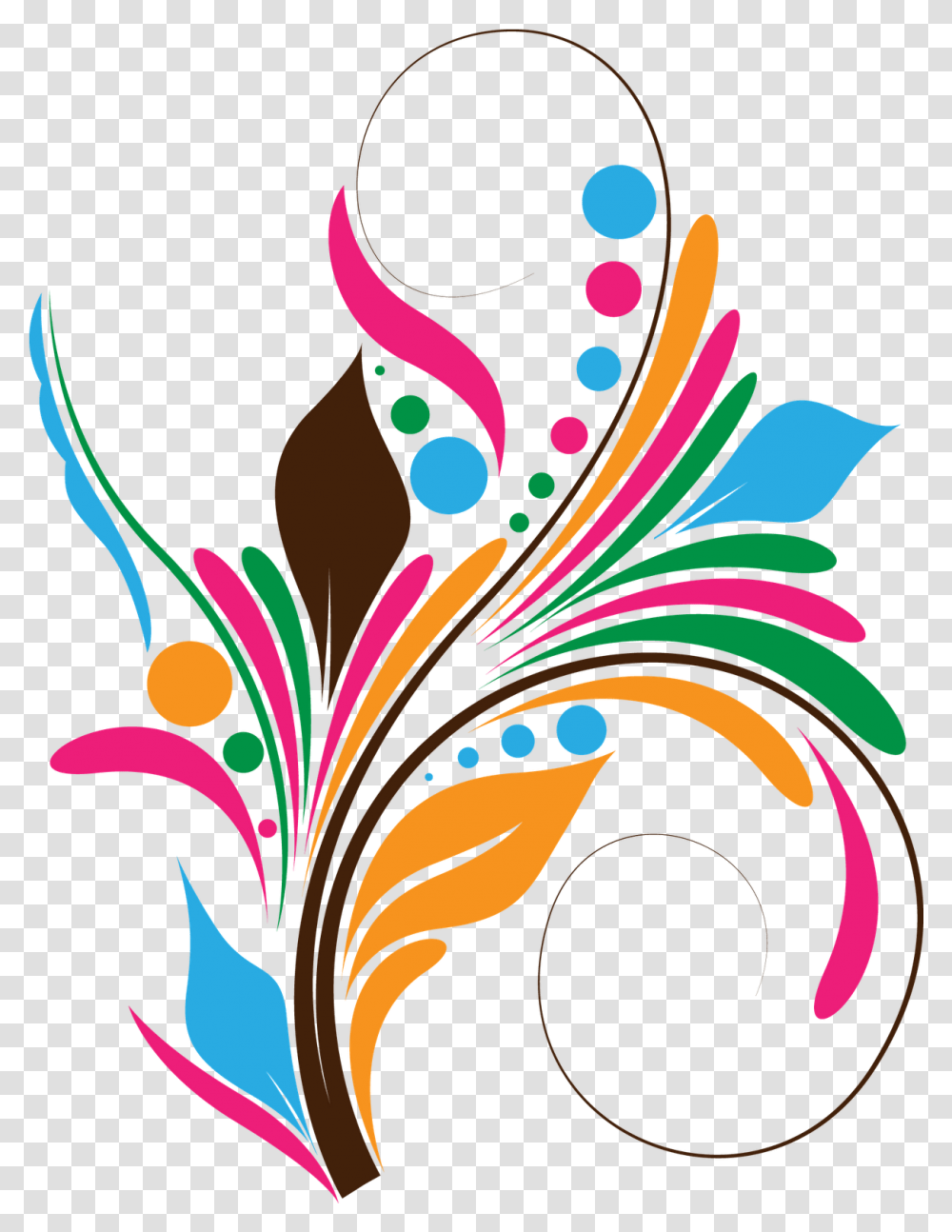 Colorful Floral Design Flower Corel Draw Designs, Graphics, Art, Pattern Transparent Png