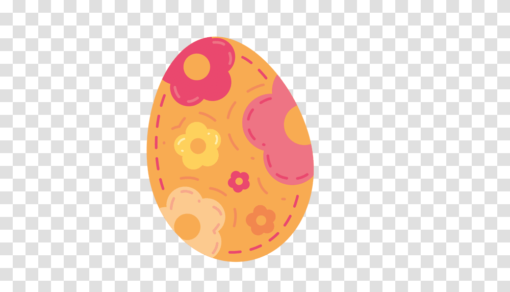 Colorful Floral Easter Egg, Food Transparent Png