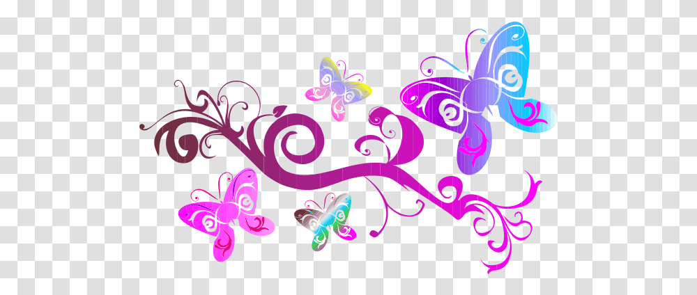 Colorful Flourish With Pink Butterfly Vector Mariposas Rosadas, Graphics, Art, Floral Design, Pattern Transparent Png