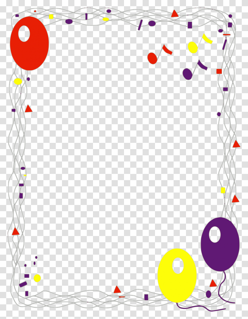 Colorful Flower Frames And Borders Happy Birthday Border, Tennis Ball, Sport, Sports, Balloon Transparent Png