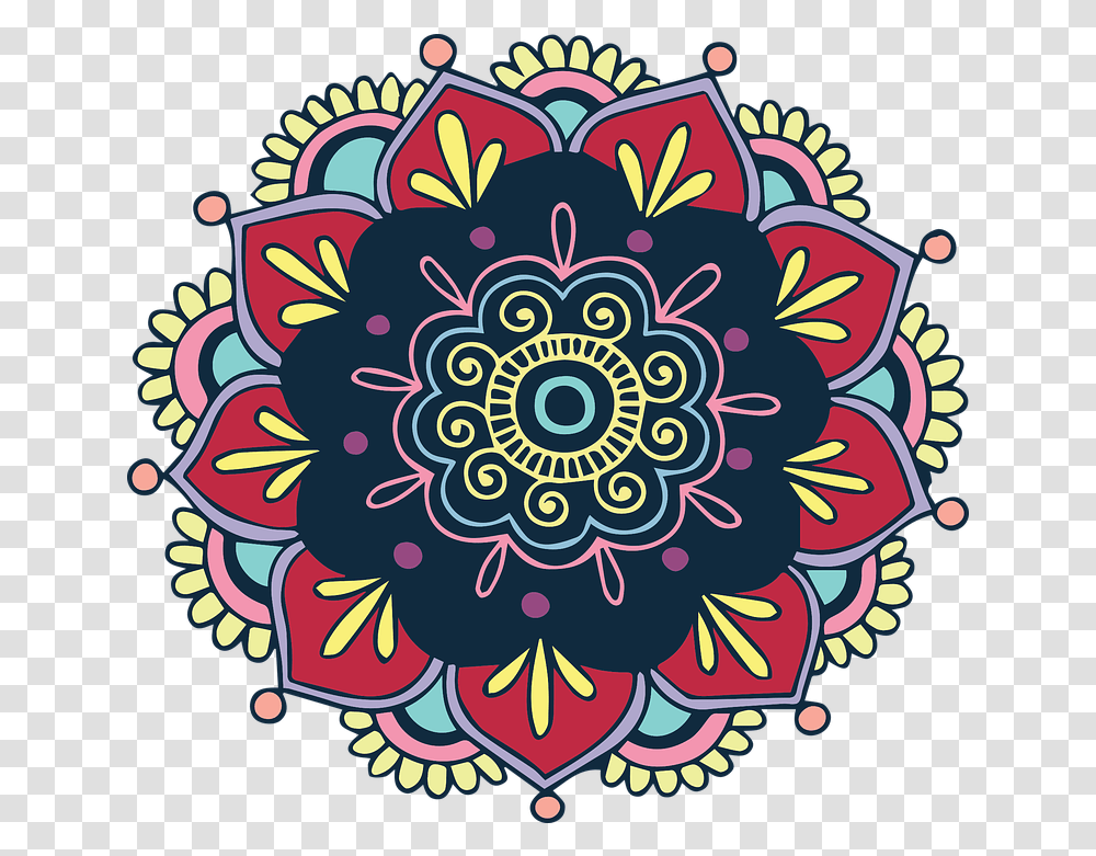 Colorful Flower Indian Vector Rangoli Design, Pattern, Art, Floral Design, Graphics Transparent Png