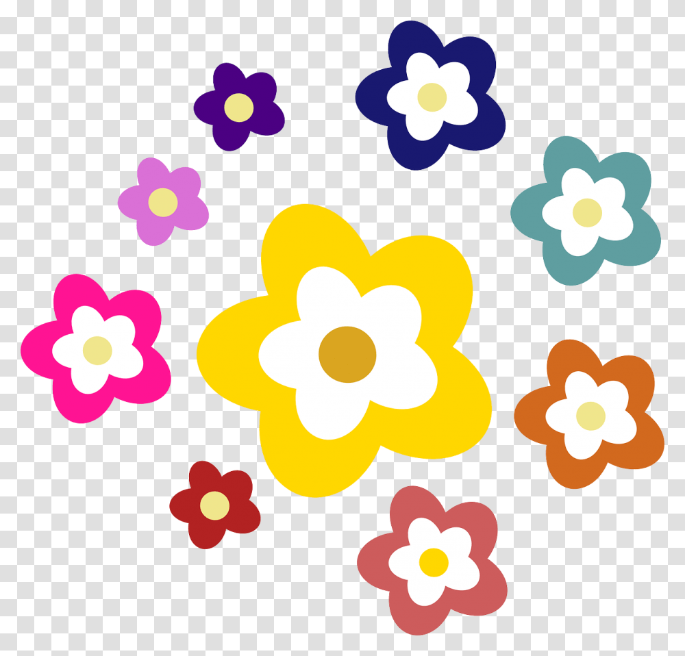 Colorful Flowers Clipart, Floral Design, Pattern, Icing Transparent Png