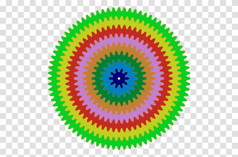 Colorful Gears Clip Art Free Vector, Rug, Spiral, Pattern Transparent Png