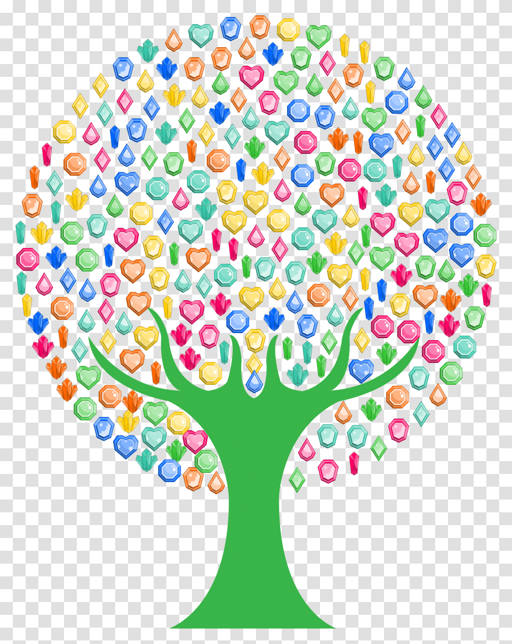 Colorful Gems Tree Clip Arts Colorful Tree Clipart, Doodle, Drawing, Modern Art Transparent Png