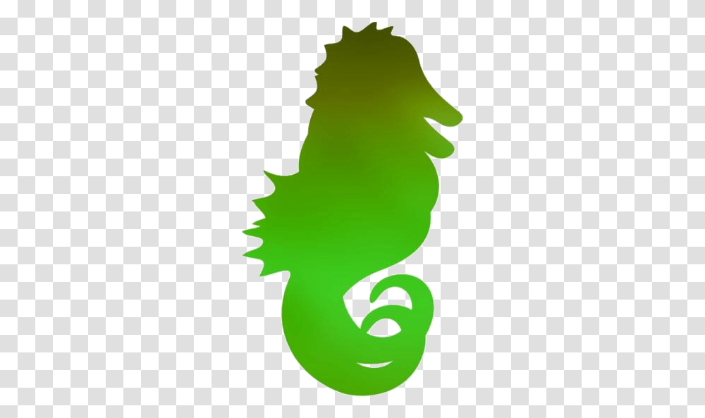 Colorful Green Seahorse Clipart Illustration, Leaf, Plant, Tree, Silhouette Transparent Png