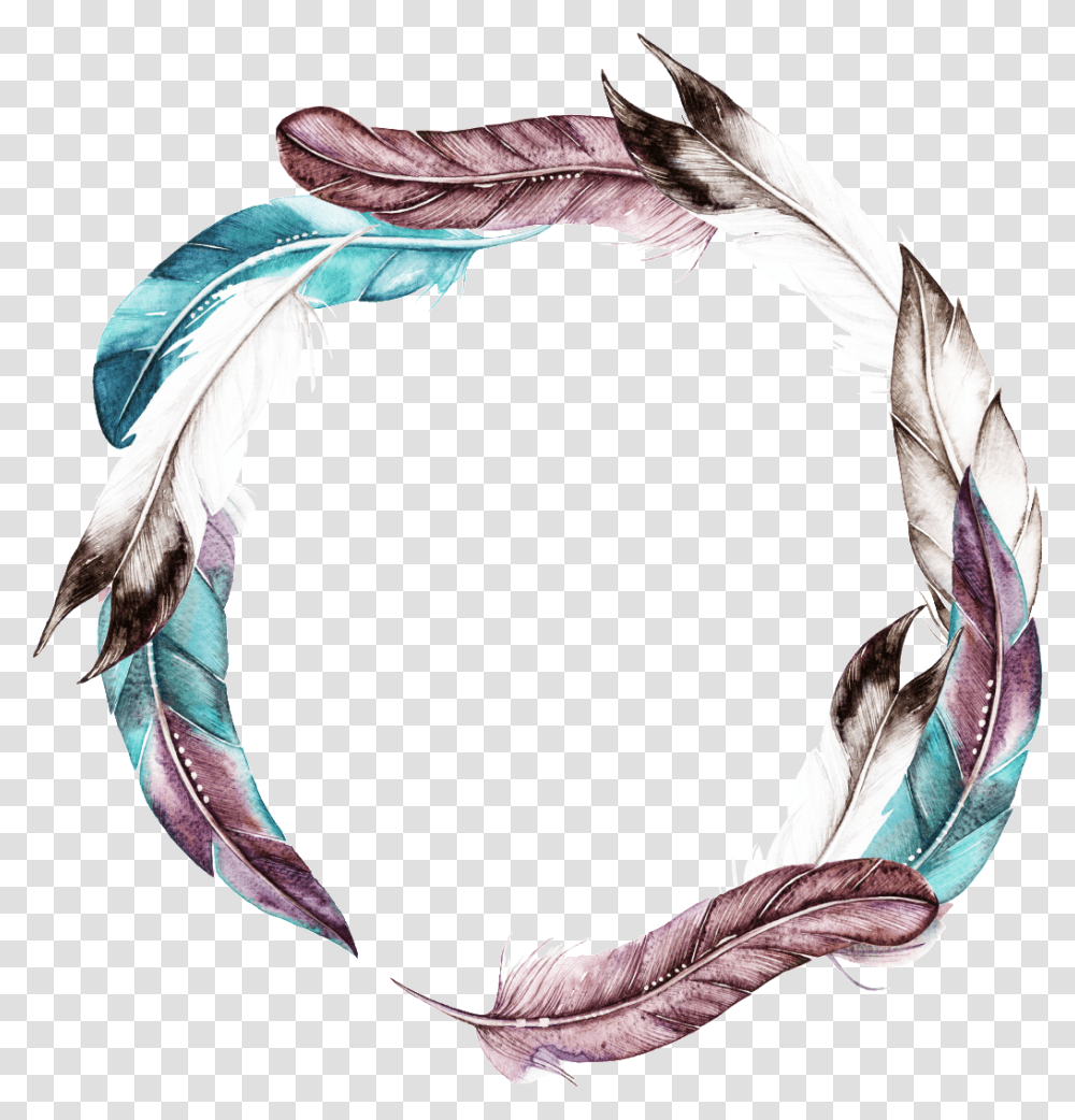 Colorful Hand Drawn Feathers Cartoon Watercolor Beautiful Watercolor Painting, Collage, Poster, Advertisement Transparent Png