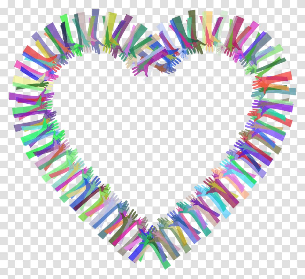 Colorful Hands Created Hearts, Necklace, Jewelry, Accessories, Accessory Transparent Png