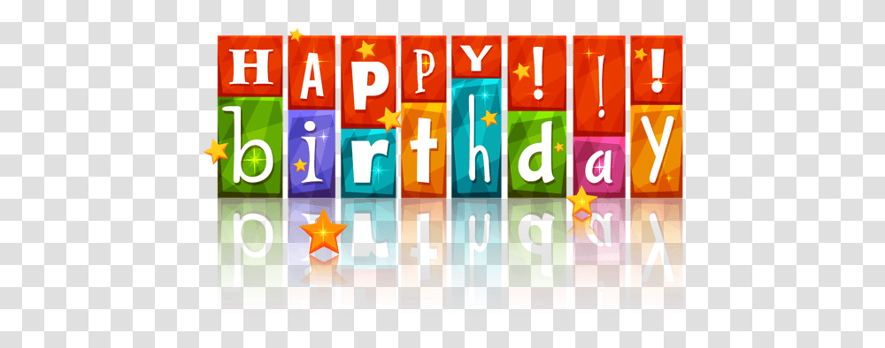 Colorful Happy Birthday With Stars Image Happy Birthday, Text, Number, Symbol, Alphabet Transparent Png