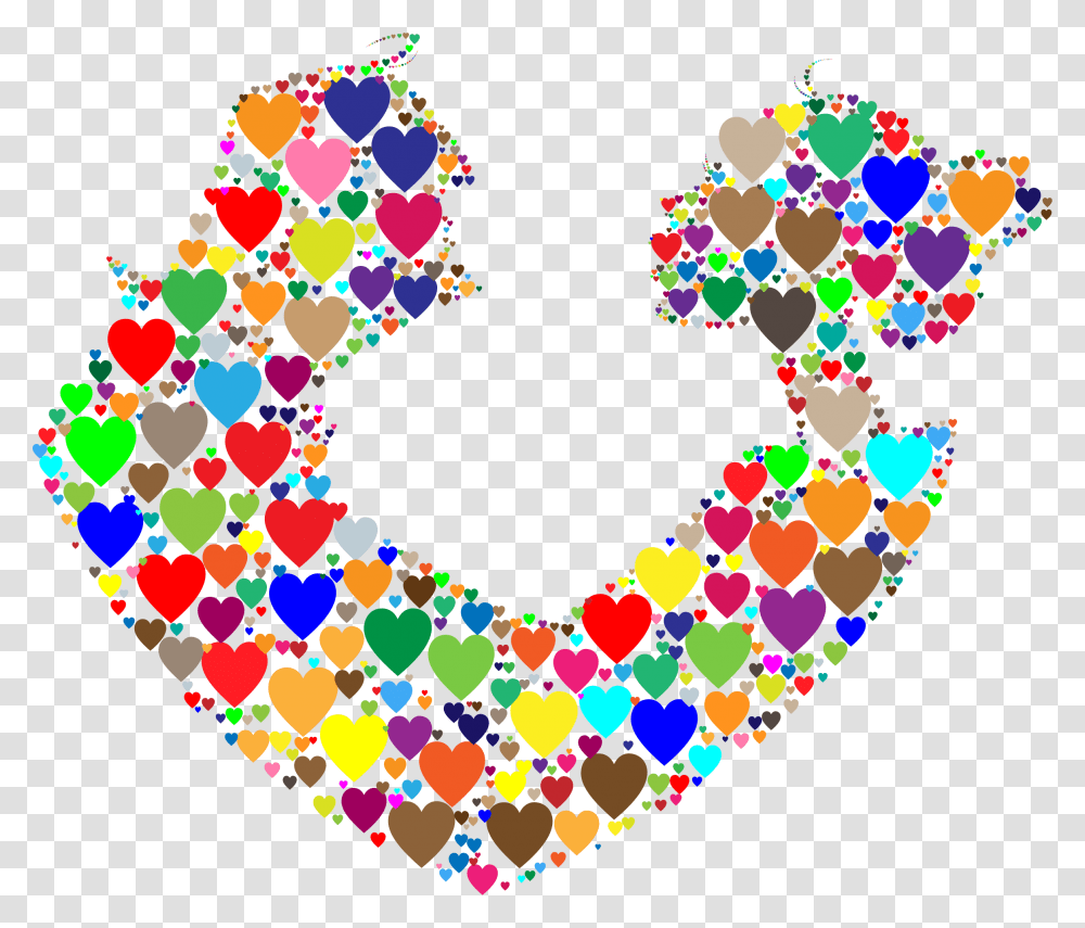 Colorful Heart Clipart Motif, Pattern, Number Transparent Png
