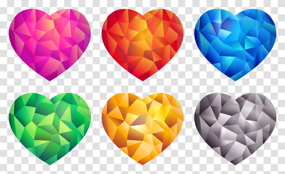 Colorful Hearts Image Colorful Heart, Plectrum, Accessories, Accessory, Gemstone Transparent Png