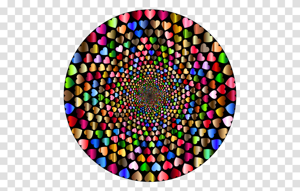 Colorful Hearts Vortex 12 Variation 2 With Background Clip Art, Spiral, Rug, Balloon Transparent Png
