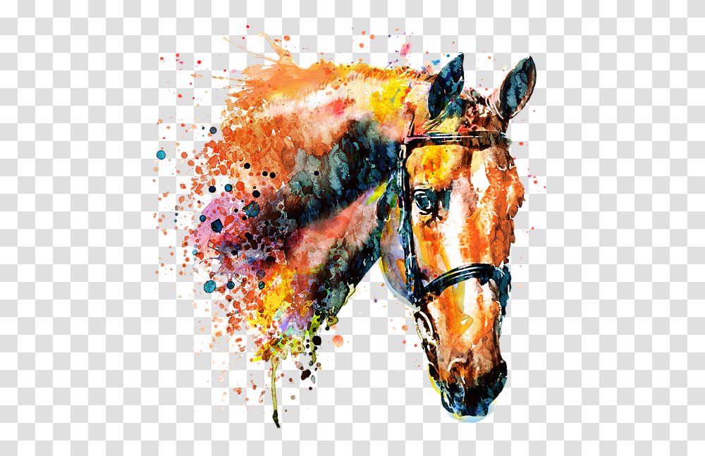 Colorful Horse Head Hand Towel For Sale Colorful Horse Watercolor Paintings, Lobster, Seafood, Sea Life, Animal Transparent Png