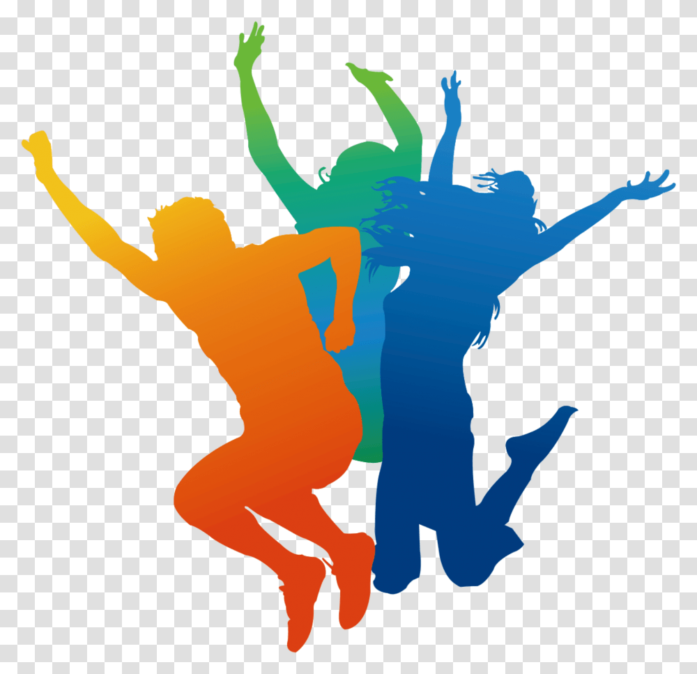 Colorful Jumping Portrait Silhouette Youth Festival Youth Day Background, Person, Human Transparent Png