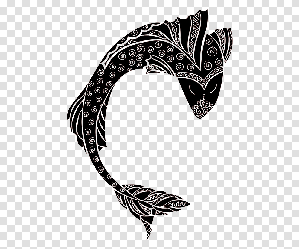 Colorful Koi Fish Drawings Black Drawing, Apparel, Headband, Hat Transparent Png