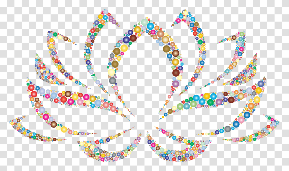 Colorful Lotus Flower Circles 2 Clip Arts Black And White Flower Clip Art, Floral Design, Pattern, Necklace Transparent Png