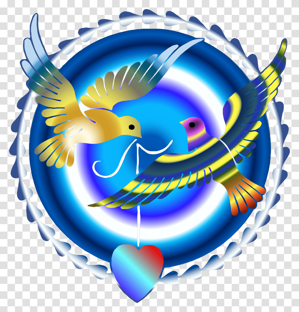 Colorful Love Doves Clip Arts Illustration, Sphere, Pattern, Purple, Animal Transparent Png