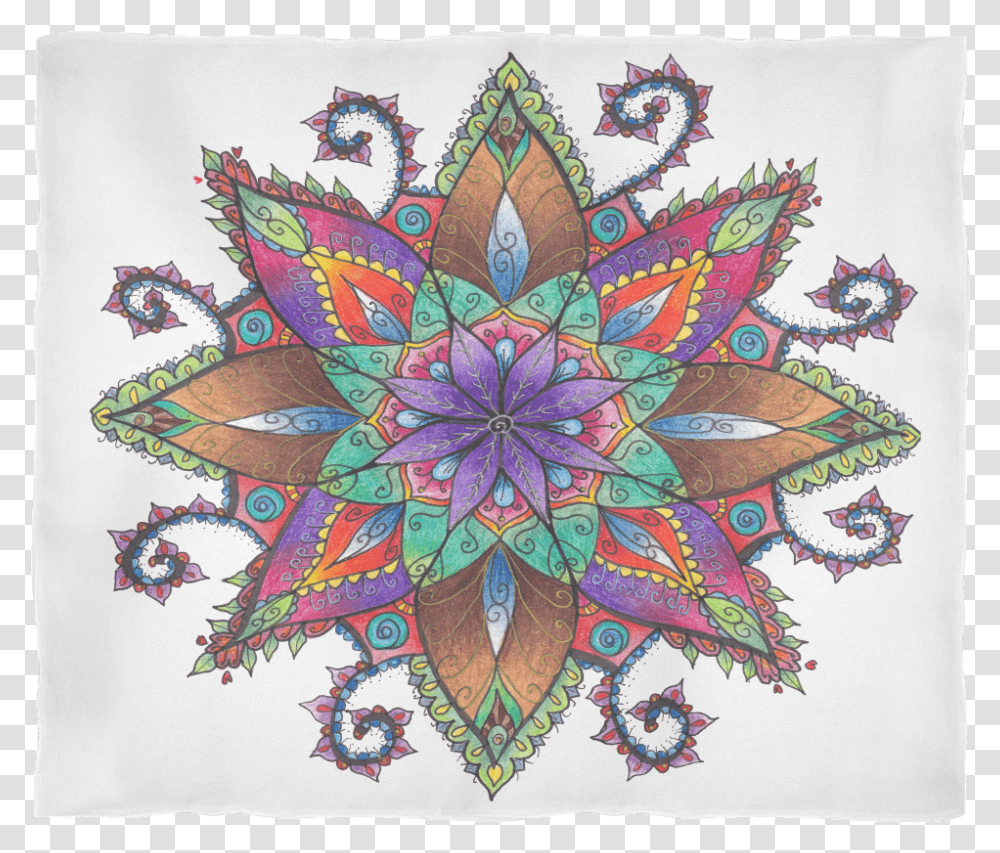 Colorful Mandala Fleece BlanketData Src Cdn Mandala Fleece Blanket, Pattern, Rug, Embroidery Transparent Png
