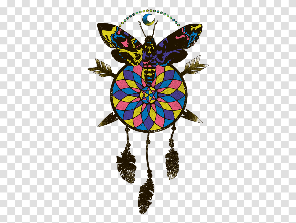 Colorful Moth Dreamcatcher Butterfly Dream Catcher Beach Sheet Skull Butterfly, Art, Stained Glass, Necklace, Jewelry Transparent Png