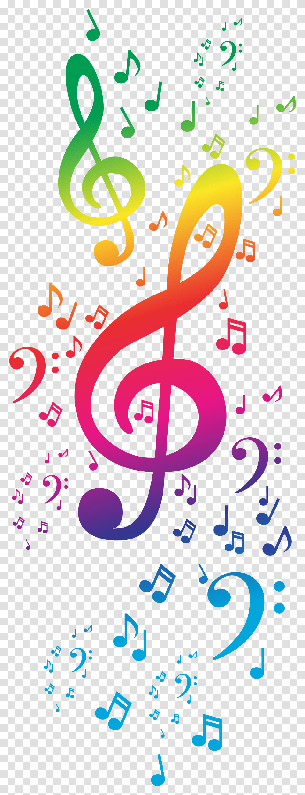 Colorful Music Clipart Background Colorful Music Notes, Text, Alphabet, Number, Symbol Transparent Png