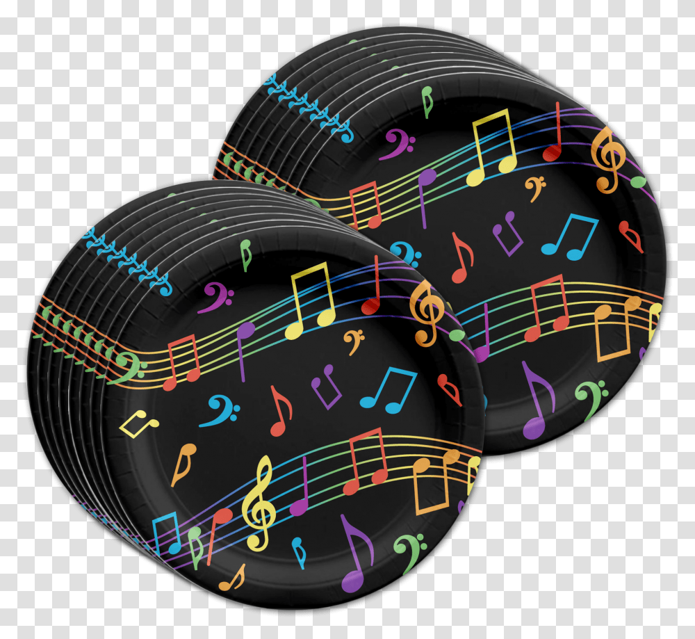 Colorful Music Notes Birthday Party Tableware Kit For 16 Dot, Helmet, Clothing, Apparel, Astronomy Transparent Png