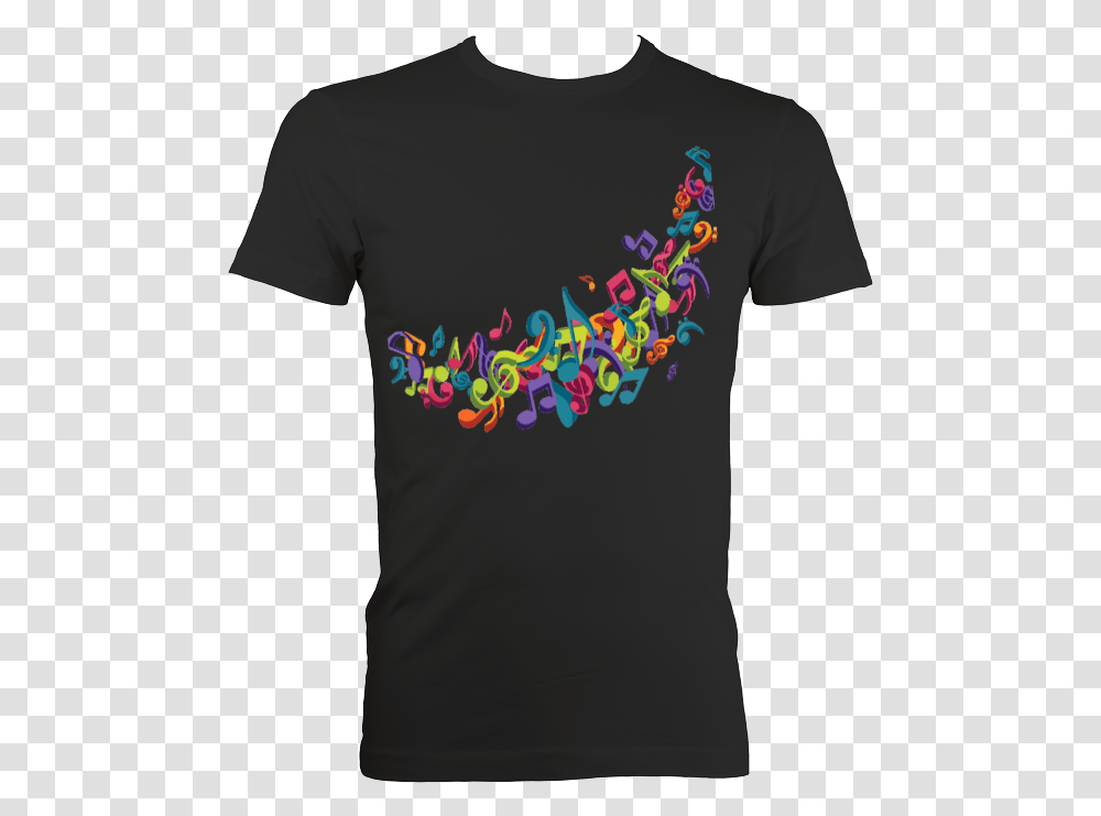 Colorful Music Notes Fitted T Shirt Tee Shirt Ralph Lauren Rouge, Apparel, T-Shirt, Plant Transparent Png