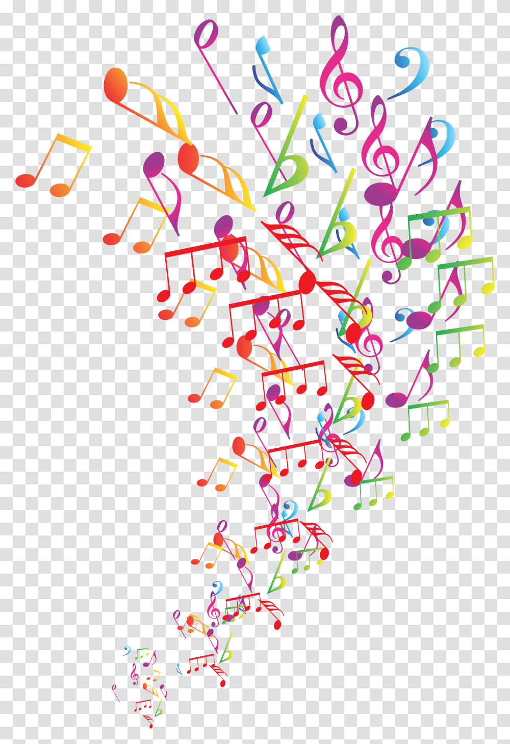 Colorful Music Symbols Download Colorful Music Symbol, Confetti Transparent Png