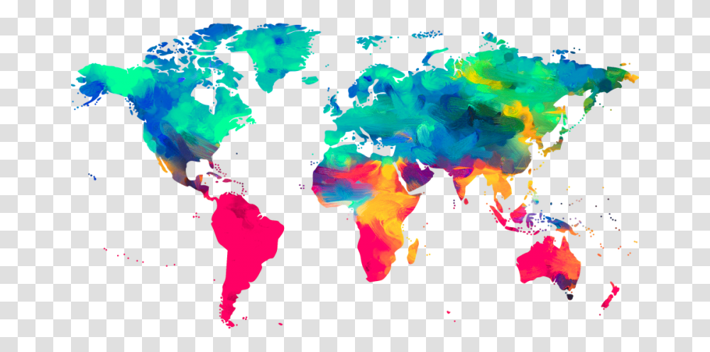 Colorful Outline Of The Continents Legal Cbd World Map, Plot, Diagram, Atlas, Ornament Transparent Png