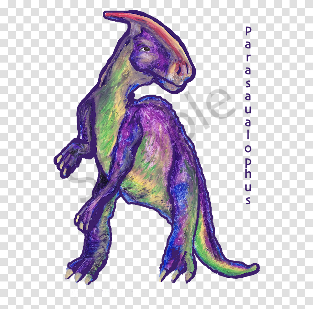 Colorful Parasauralophus Dinosaur Art Animal Figure, Bird, Alien, Reptile, Purple Transparent Png