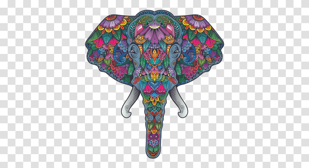 Colorful Pattern Elephant Head Feng Shui Good Luck Good Luck Elephant Head, Apparel, Wildlife, Mammal Transparent Png