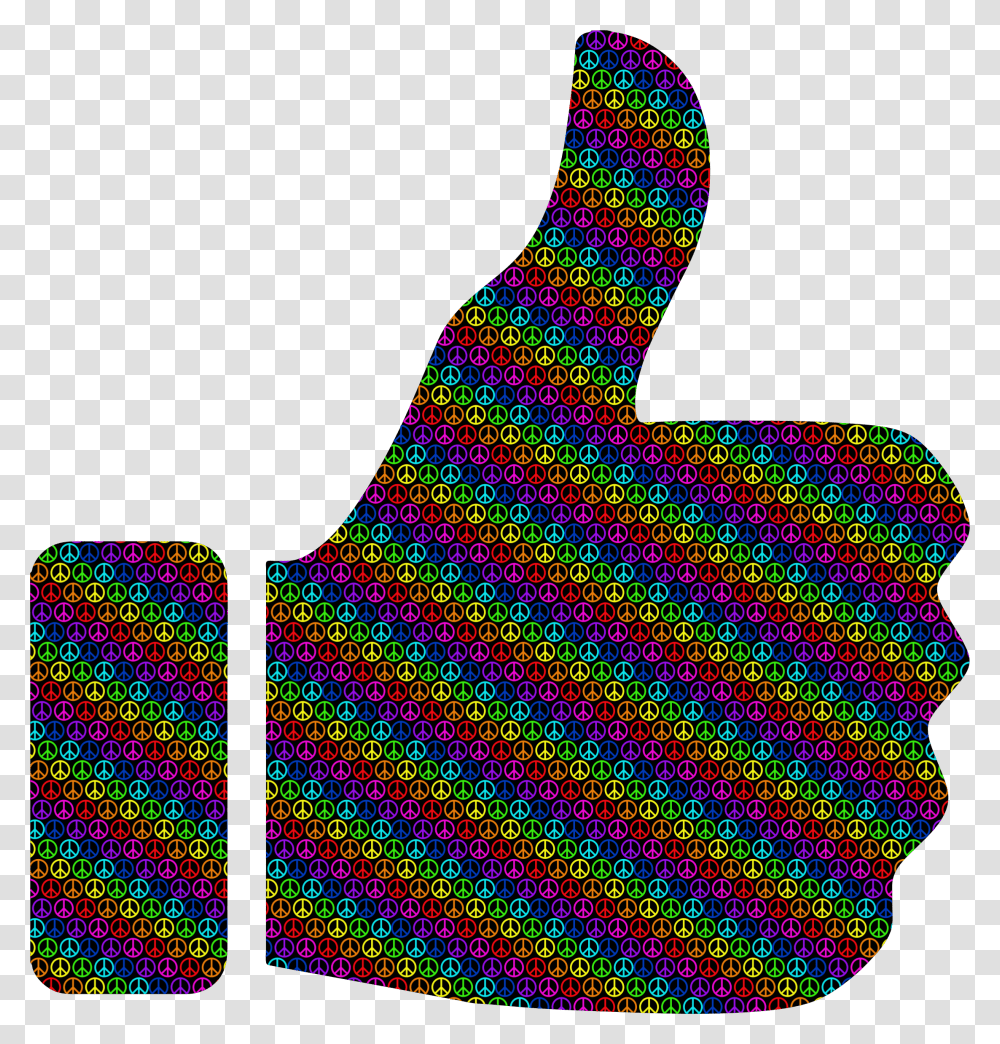 Colorful Peace Thumbs Up Clip Arts Like Button Background, Light, Apparel, Neon Transparent Png