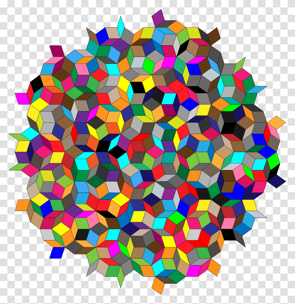 Colorful Penrose Tiles Icons, Pattern, Rug Transparent Png