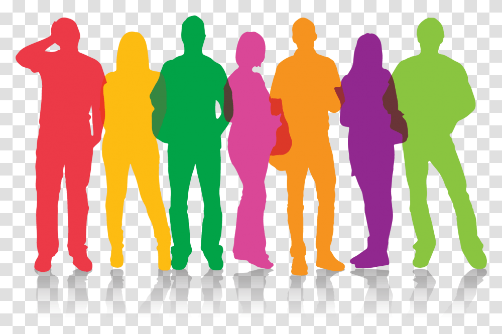 Colorful People Silhouette, Person, Crowd Transparent Png