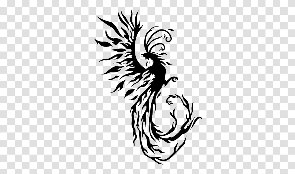 Colorful Phoenix Bird Clipart Phoenix Tribal Tattoo, Person, Human, Drawing Transparent Png