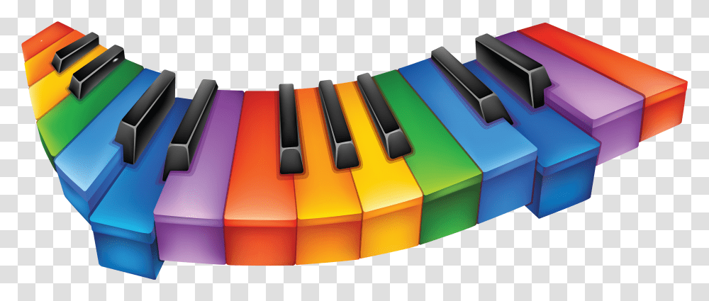 Colorful Piano Keys Clipart, Toy, Leisure Activities, Musical Instrument, Table Transparent Png
