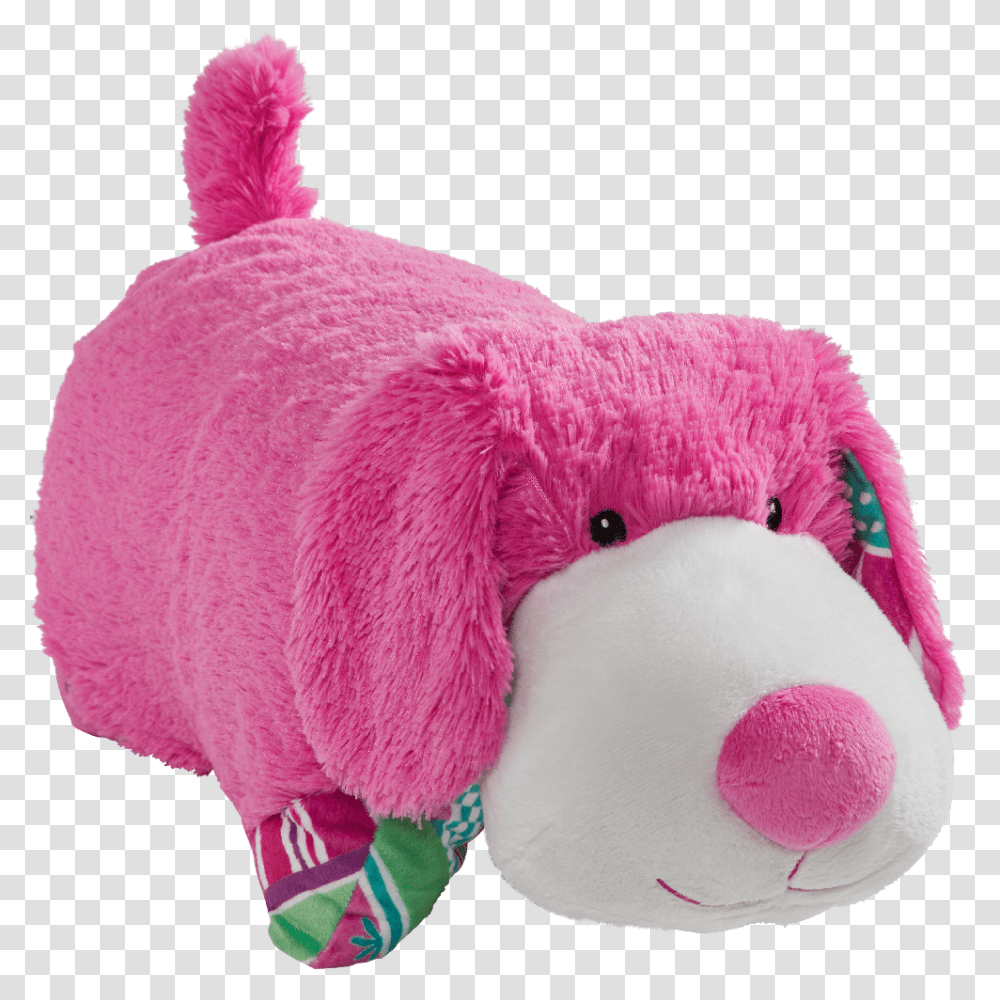 Colorful Pink Puppy Pillow Pet Puppy Pillow Pet, Toy, Cushion, Plush, Towel Transparent Png
